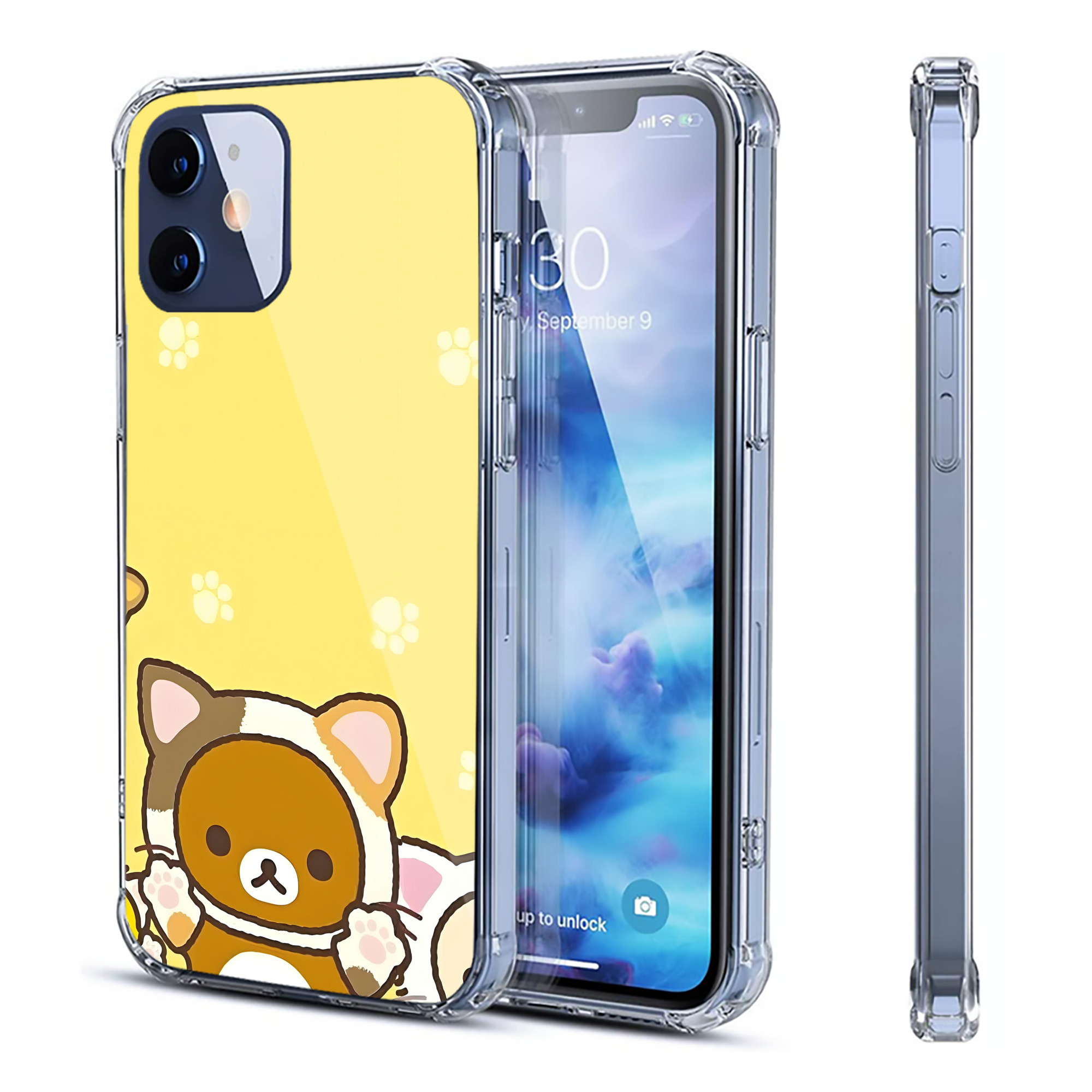 （画像用） リラックマ リラックマ キイロイトリ Rilakkuma Korilakkuma Kiiroitori 【iPhone 12シリーズ対応】透明スマホケース（クリアソフトケース）